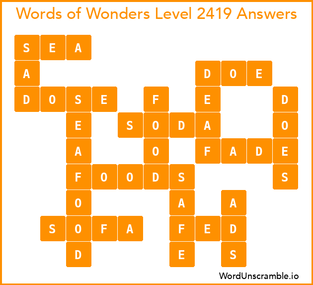 Words of Wonders Level 2419 Answers