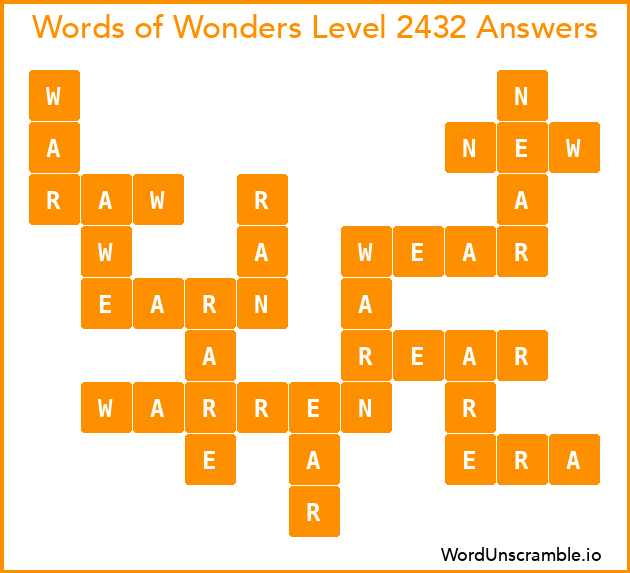 Words of Wonders Level 2432 Answers