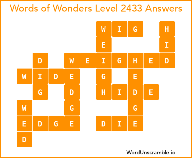 Words of Wonders Level 2433 Answers