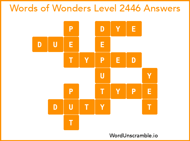 Words of Wonders Level 2446 Answers