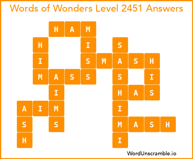 Words of Wonders Level 2451 Answers