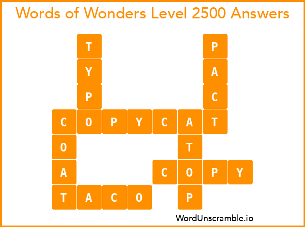 Words of Wonders Level 2500 Answers