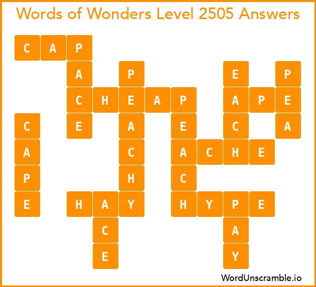 Words of Wonders Level 2505 Answers