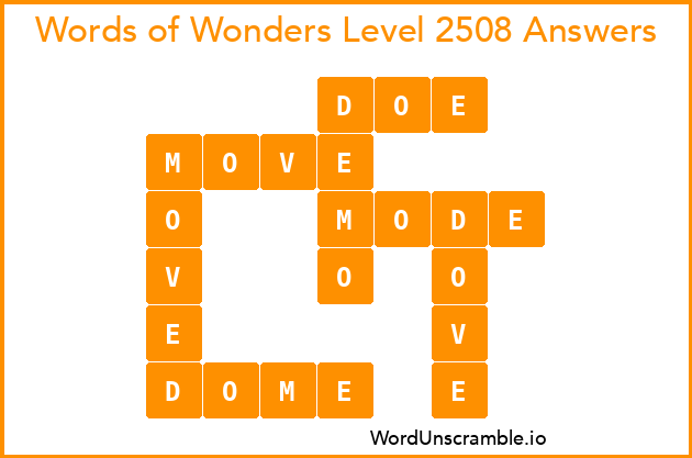 Words of Wonders Level 2508 Answers