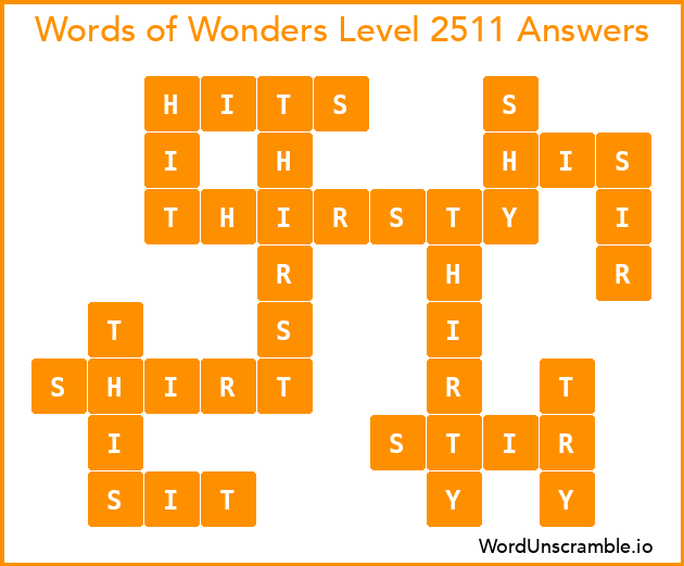Words of Wonders Level 2511 Answers