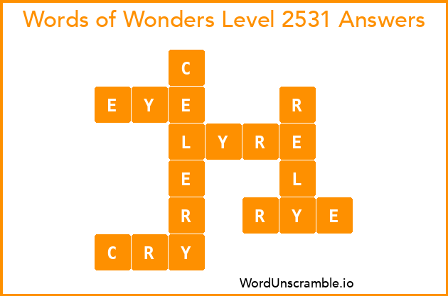 Words of Wonders Level 2531 Answers