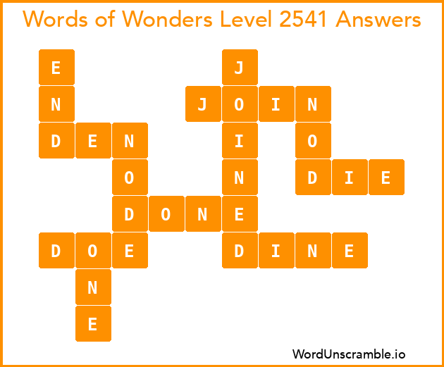 Words of Wonders Level 2541 Answers