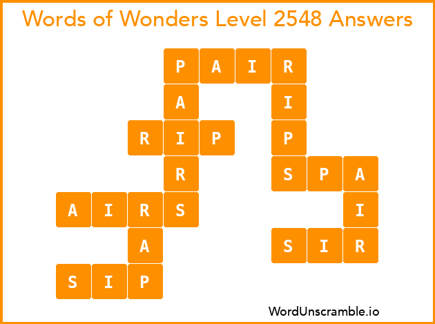 Words of Wonders Level 2548 Answers