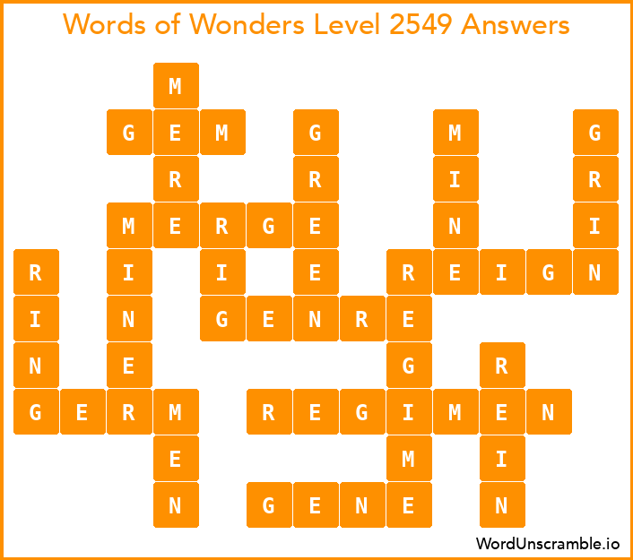Words of Wonders Level 2549 Answers