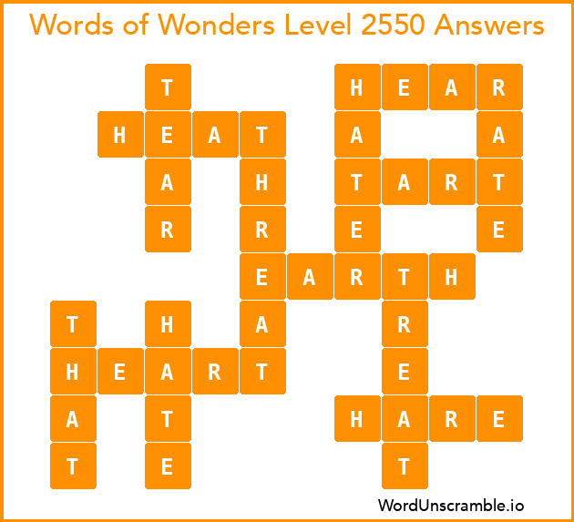 Words of Wonders Level 2550 Answers