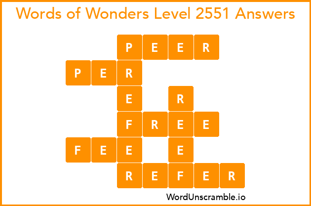 Words of Wonders Level 2551 Answers