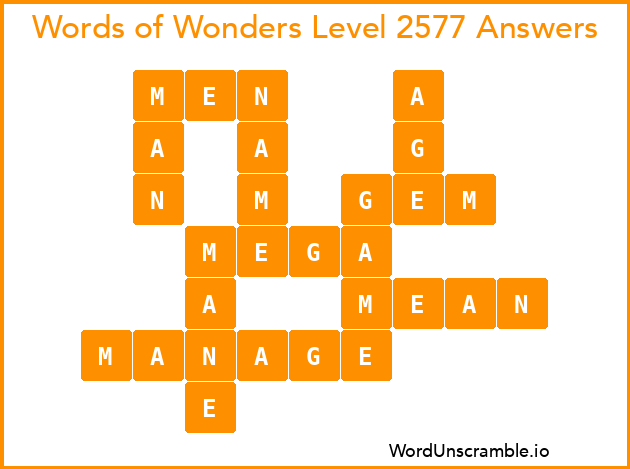 Words of Wonders Level 2577 Answers