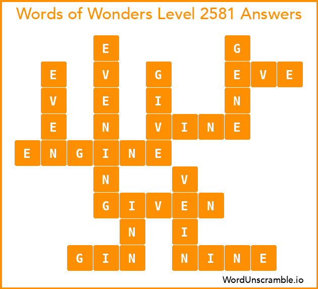 Words of Wonders Level 2581 Answers