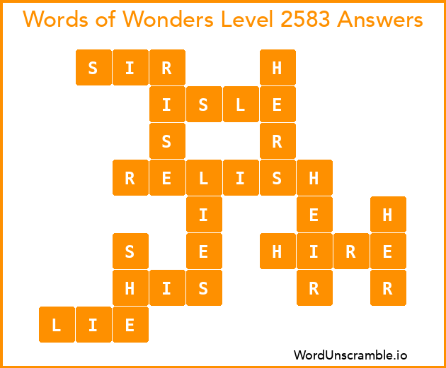 Words of Wonders Level 2583 Answers
