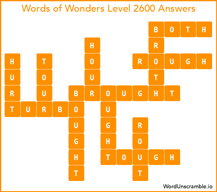 Words of Wonders Level 2600 Answers