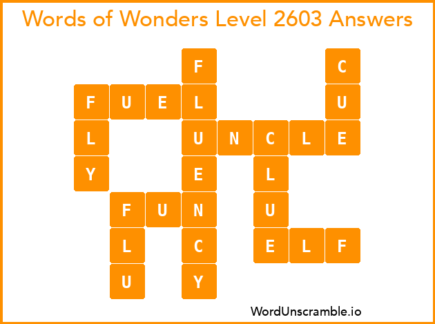 Words of Wonders Level 2603 Answers