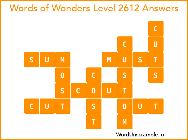 Words of Wonders Level 2612 Answers