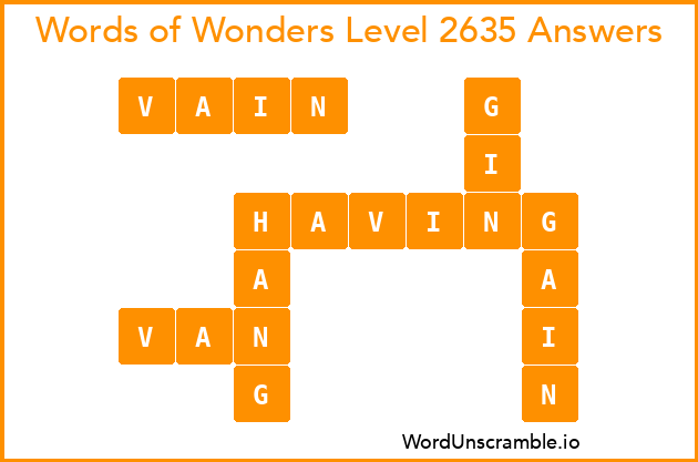 Words of Wonders Level 2635 Answers