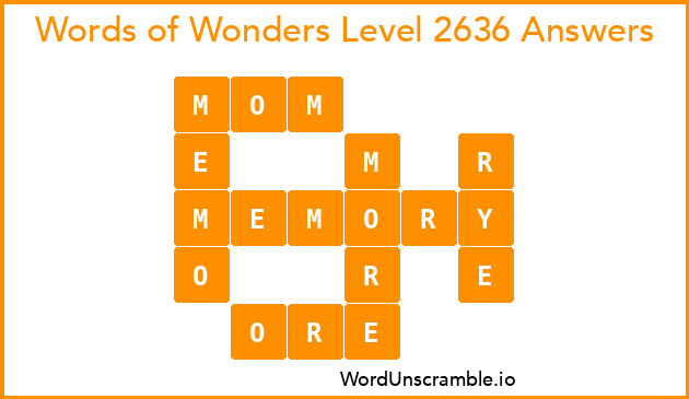 Words of Wonders Level 2636 Answers