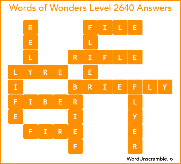 Words of Wonders Level 2640 Answers