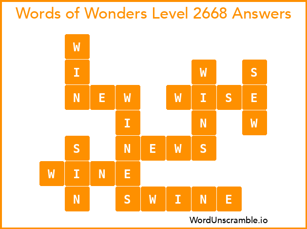 Words of Wonders Level 2668 Answers