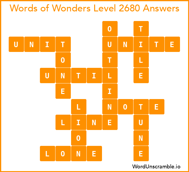 Words of Wonders Level 2680 Answers