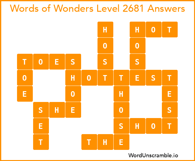 Words of Wonders Level 2681 Answers