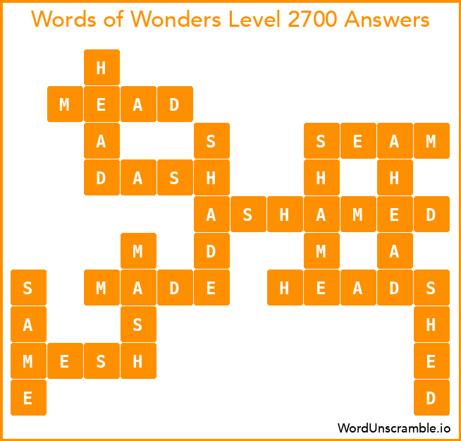 Words of Wonders Level 2700 Answers