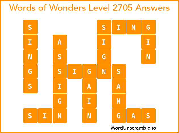 Words of Wonders Level 2705 Answers