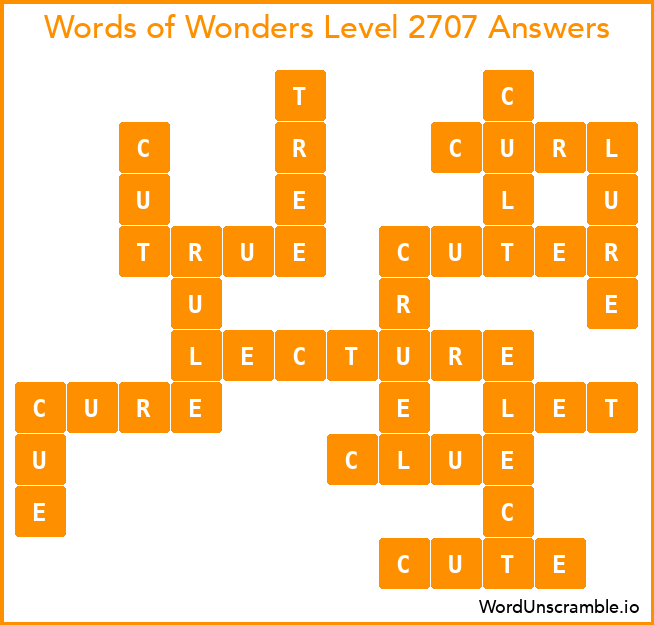 Words of Wonders Level 2707 Answers