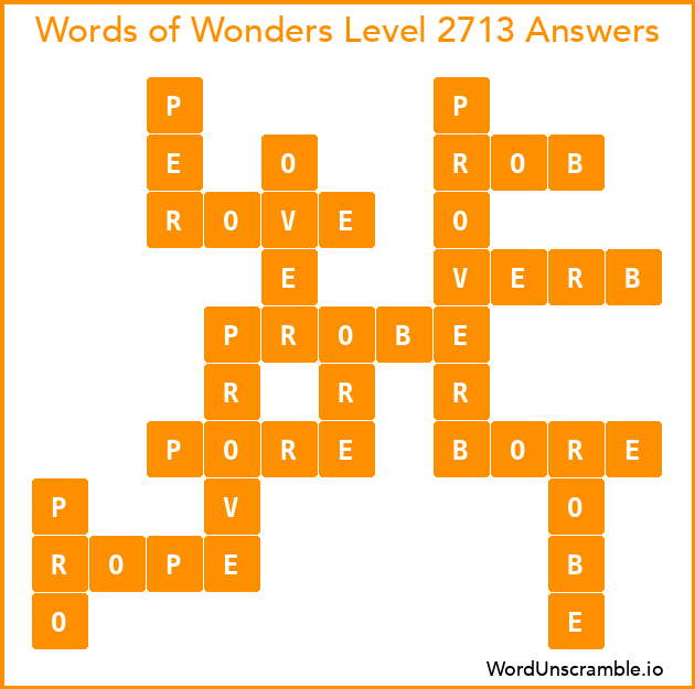 Words of Wonders Level 2713 Answers