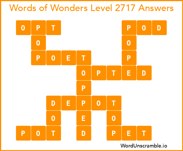 Words of Wonders Level 2717 Answers