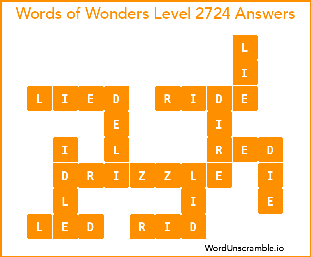 Words of Wonders Level 2724 Answers