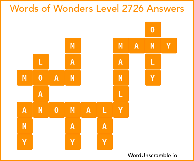 Words of Wonders Level 2726 Answers