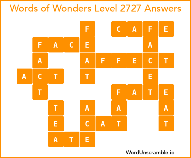Words of Wonders Level 2727 Answers
