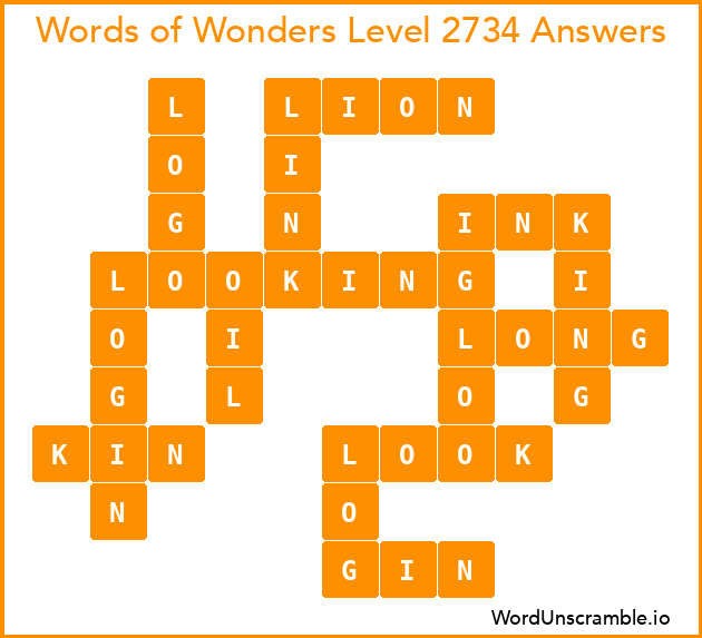 Words of Wonders Level 2734 Answers