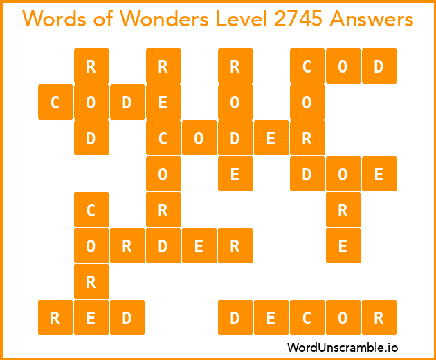 Words of Wonders Level 2745 Answers