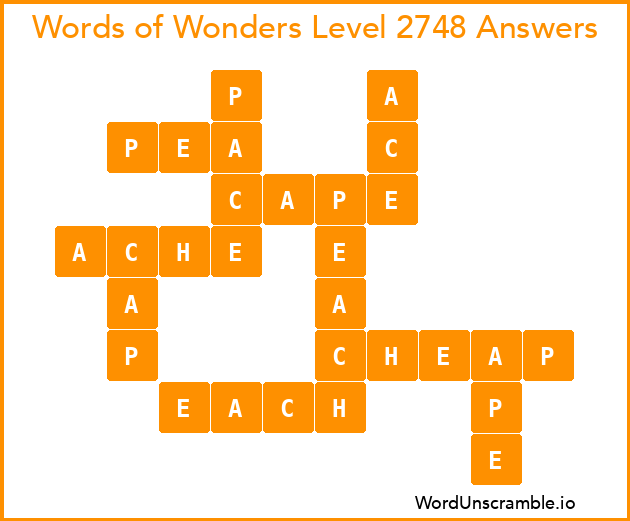 Words of Wonders Level 2748 Answers