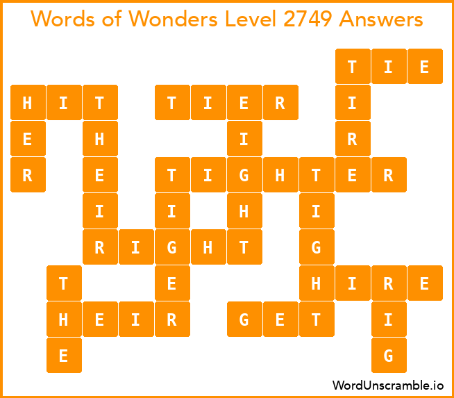 Words of Wonders Level 2749 Answers