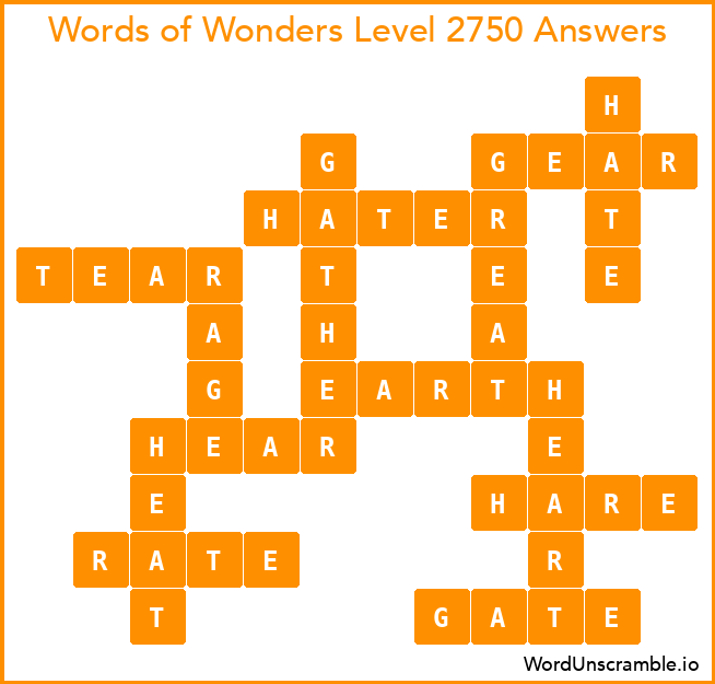 Words of Wonders Level 2750 Answers