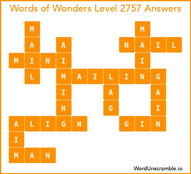 Words of Wonders Level 2757 Answers