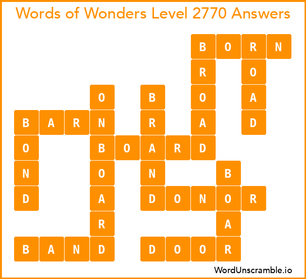Words of Wonders Level 2770 Answers