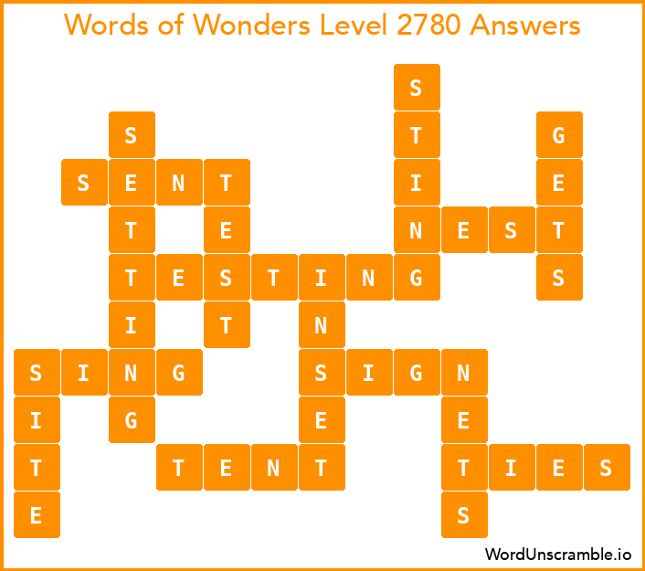 Words of Wonders Level 2780 Answers