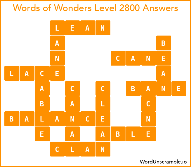 Words of Wonders Level 2800 Answers