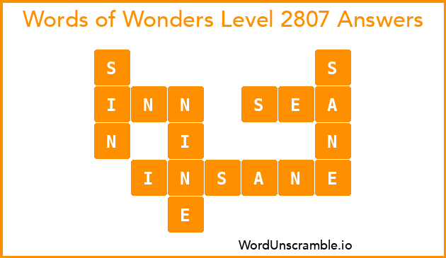 Words of Wonders Level 2807 Answers