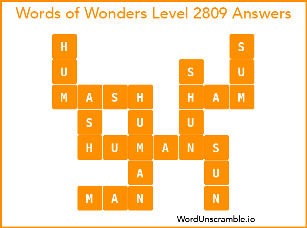 Words of Wonders Level 2809 Answers
