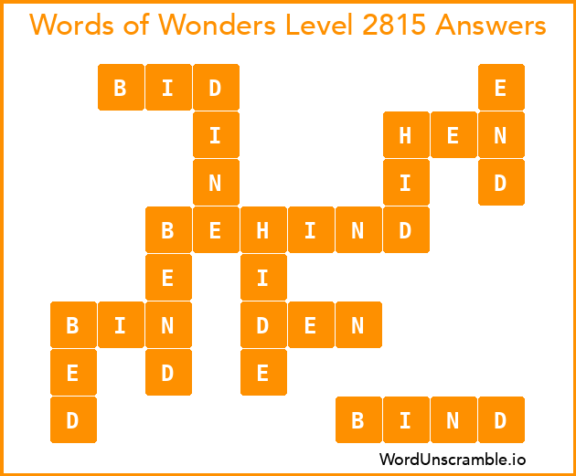 Words of Wonders Level 2815 Answers