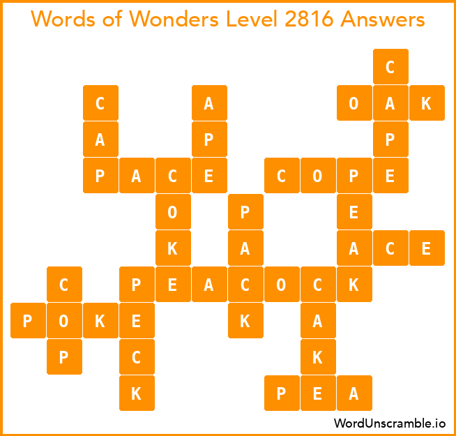 Words of Wonders Level 2816 Answers