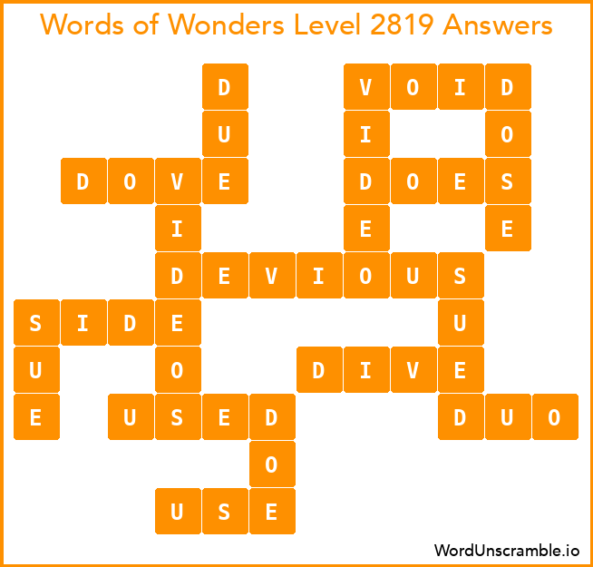 Words of Wonders Level 2819 Answers