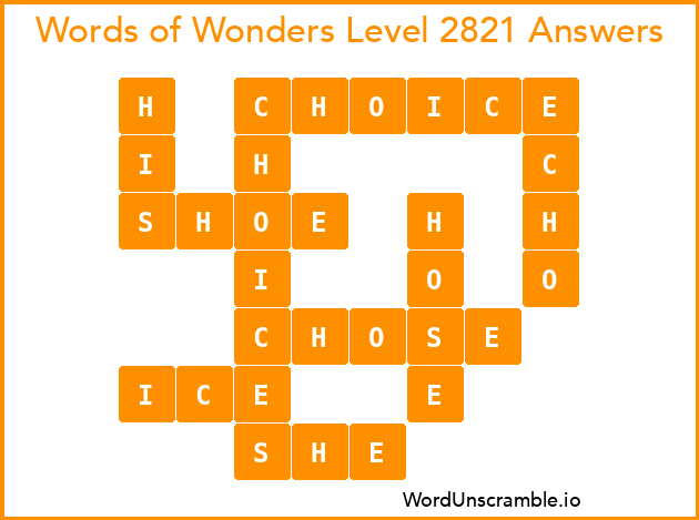 Words of Wonders Level 2821 Answers